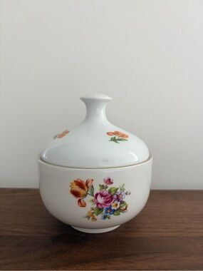 Vintage Kahla Porcelain [Teapot / Sugar Bowl] Floral Gold Trim - Made in GDR